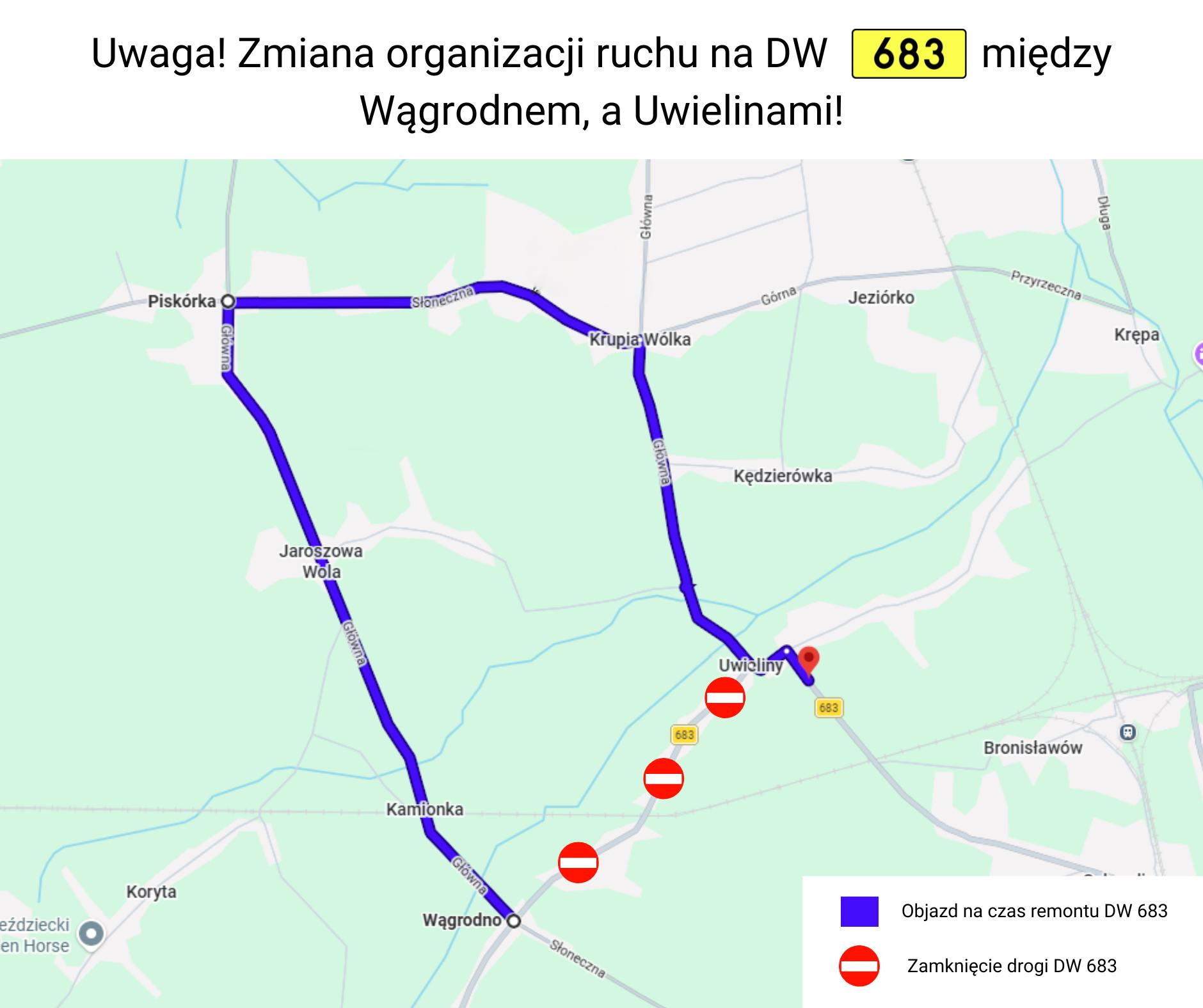 Read more about the article UWAGA KIEROWCY! ZMIANA ORGANIZACJI RUCHU NA DW 683 W POBLIŻU SIEDZIBY SPÓŁKI !